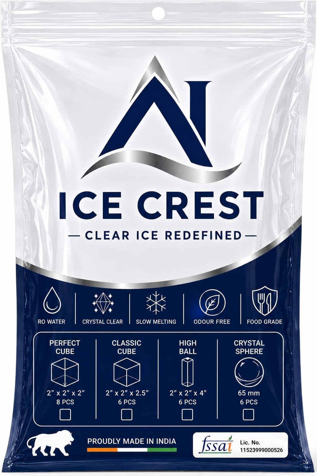 Ice Crest product packaging